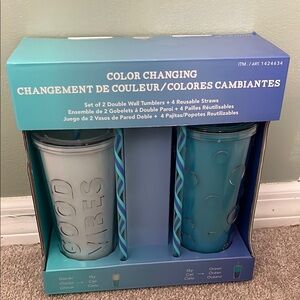 NIB Parker Lane color changing double wall tumblers